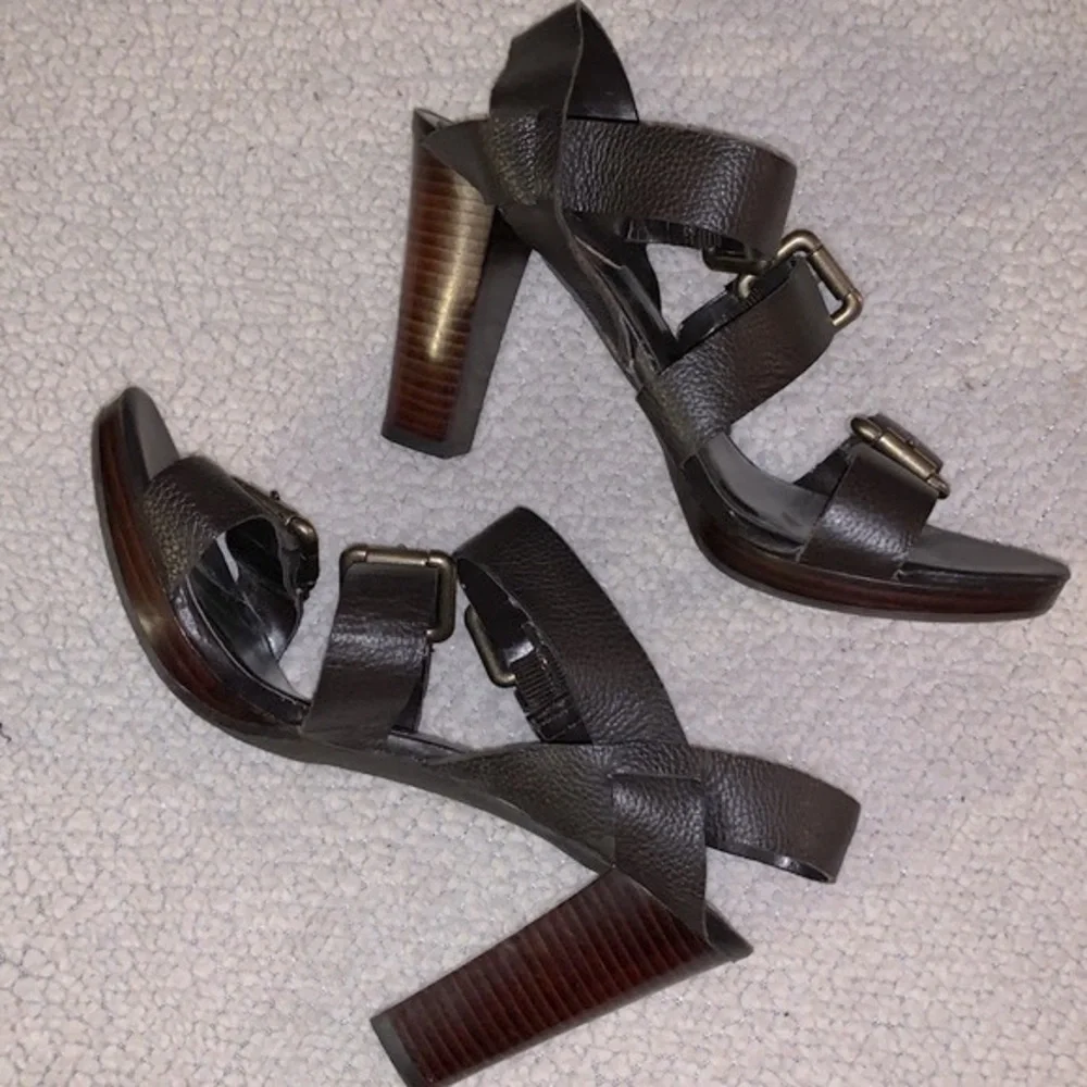 a.n.a Dark Brown Strappy Heels - Picture 2 of 6